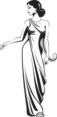 Pantheon Princess Iconic Emblem of Greek Goddess Olympian Allure Vector Logo of Beautiful Greek Woman