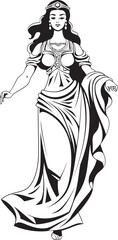 Aegean Elegance Vector Design of Beautiful Greek Lady Classical Charm Iconic Greek Woman Emblem