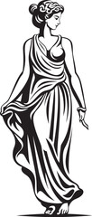 Aegean Aphrodite Vector Design of Ancient Beauty Mythical Muse Iconic Emblem of Greek Beauty