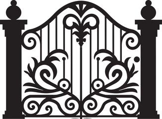 Fototapeta na wymiar Ancient Archway Vector Representation of Metal Gate Rustic Portal Antique Metal Gate Logo Design