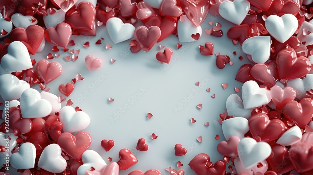 Poster valentines day frame background. generative ai.
