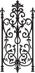 Fototapeta na wymiar Vintage Arch Antique Metal Gate Vector Symbol Rustic Passage Iconic Emblem of Aged Metal Gate