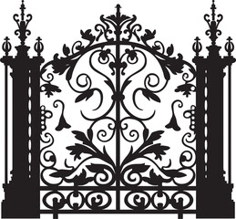 Weathered Threshold Iconic Metal Gate Emblem Old World Access Vector Logo of Vintage Metal Gate