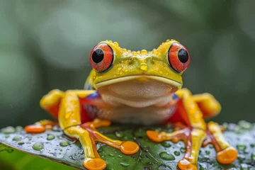 Foto auf Acrylglas frog on a trunk © paul