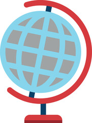 Globe flat icon. School geography tool symbol