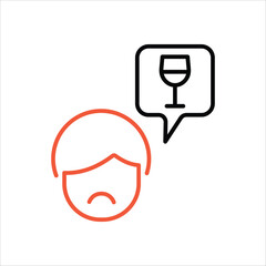 Alcoholism icon editable stock vector stock