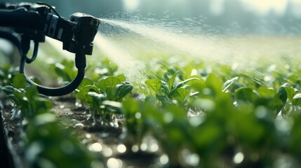 Smart robotic farmer arm watering plants.