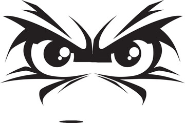 Vexing Vision Vector Representation of Angry Eye Mask with Cartoon Flair Animated Anger Emblematic Representation of Angry Eye Mask in Cartoon Vector