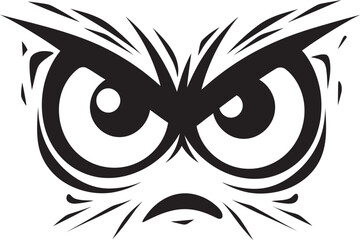 Wrathful Vision Vector Logo Design of Cartoon Angry Eye Mask Animated Anger Angry Eye Mask Iconic Emblem