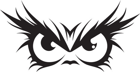 Mad Mask Vector Representation of Cartoon Angry Eye Mask Enraged Eyewear Angry Eye Mask Iconic Logo Design