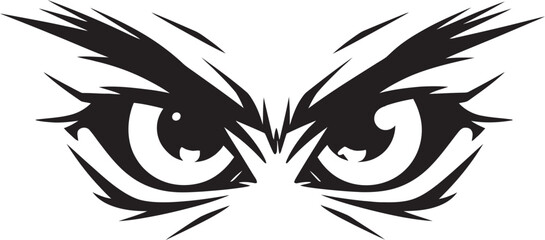 Rage Expression Angry Eye Mask Iconic Emblem Animated Anger Cartoon Angry Eye Mask Vector Symbol