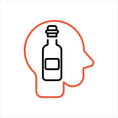Alcoholism icon editable stock vector stock