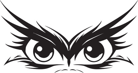 Rage Mode Iconic Emblem of Angry Eye Mask Design Fierce Gaze Vector Representation of Cartoon Angry Eye Mask