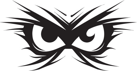 Fuming Focus Angry Eye Mask Iconic Emblem Cartoon Outrage Vector Representation of Angry Eye Mask