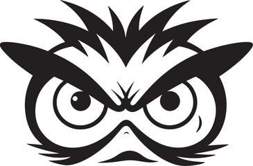 Cartoon Rage Vector Representation of Angry Eye Mask Animated Anger Angry Eye Mask Iconic Logo Design