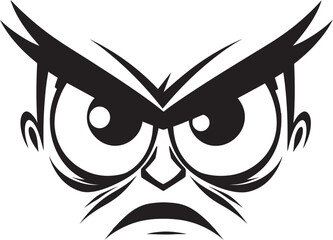 Seething Stare Cartoon Angry Eye Mask Icon Furious Features Angry Eye Mask Vector Logo Design