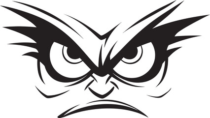 Incensed Intensity Angry Eye Mask Iconic Logo Design in Cartoon Form Seething Stare Cartoon Angry Eye Mask Vector Icon