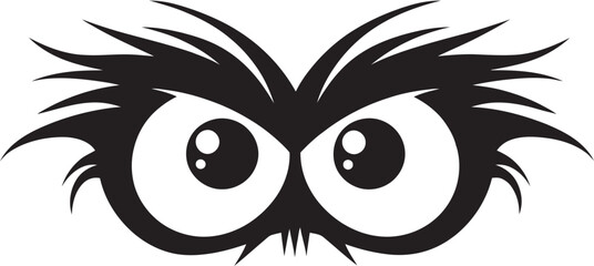 Animated Anger Emblematic Representation of Angry Eye Mask in Vector Fuming Focus Vector Logo Design of Cartoon Angry Eye Mask