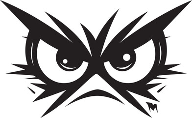 Indignant Intensity Angry Eye Mask Vector Logo Design with Cartoon Vibe Raging Rage Cartoon Angry Eye Mask Icon in Vector Format