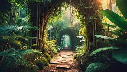 tropical island with palm trees