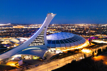 Blue hour in city of Montreal, Canada