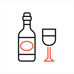 Wine Bottle icon editable stock vector stock