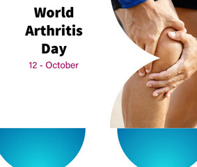 World Arthritis Day. RA rheumatoid arthritis illness disease. Adult knee joint pain.
