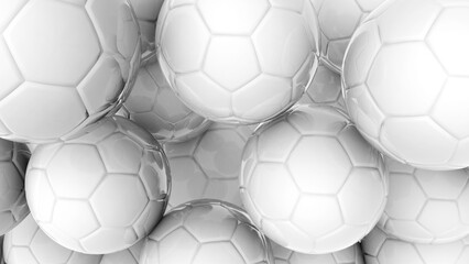 Textura de balones de fútbol soccer. Color blancos. - obrazy, fototapety, plakaty