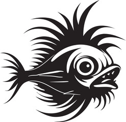 Cursed Captain Sinuous Fish Vector Concept Demonic Defender Evil Anglerfish Emblem