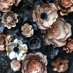 Paper Flowers Arranged on Table