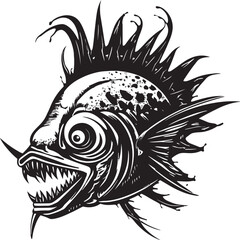 Ghastly Guardian Angular Fish Iconography Eerie Emissary Wicked Anglerfish Emblem