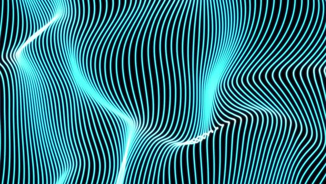 Enhance your projects with this mesmerizing 4K video loop of abstract blue wavy lines, perfect for a modern motion background. This captivating, video features a hypnotic flow.