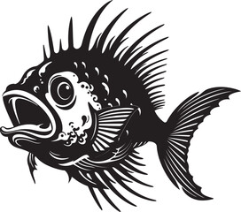 Vicious Vortex Evil Angler Fish Vector Icon Abyssal Anguish Emblematic Representation of Angular Creature Fish