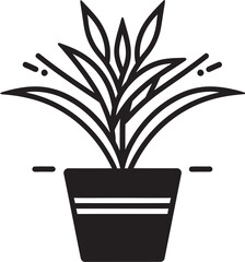 Rainforest Refuge Tropical Plant Pot Vector Art Tropicana Tranquility Exotic Foliage Logo Symbol