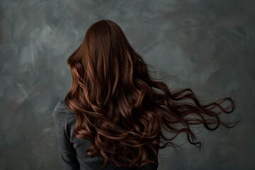 Womans Head With Long Red Hair - obrazy, fototapety, plakaty