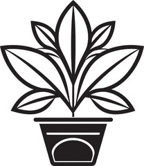 Leafy Paradise Plant Pot Vector Illustration Lush Foliage Retreat Exotic Pot Emblem Design