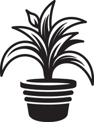 Verdant Vista Tropical Plant Emblem Jungle Oasis Plant Pot Vector Illustration