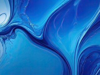 blue paint adorn an abstract liquid background