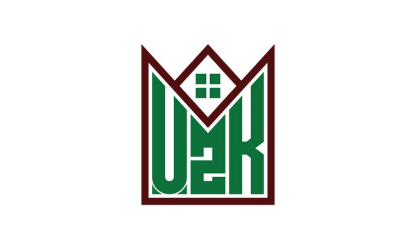 UZK initial letter real estate builders logo design vector. construction, housing, home marker, property, building, apartment, flat, compartment, business, corporate, house rent, rental, commercial