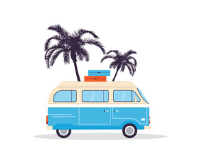  Beach summer car. Summer time vacation banner design template
