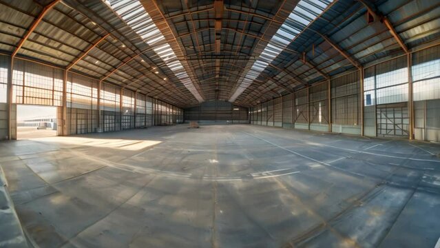 Clean and Spacious Industrial Warehouse. Generative ai