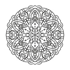 Vector outline mandala decorative and ornamental design for coloring page.vector mandala circles
