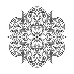 Vector outline mandala decorative and ornamental design for coloring page.vector mandala circles
