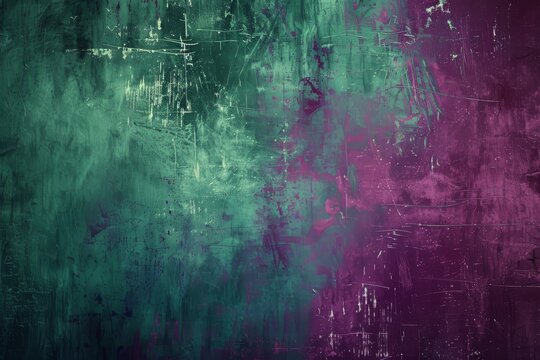 Grunge Background Texture in the Colors Green and Purple created with Generative AI Technology
