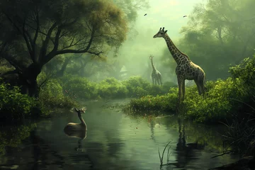 Foto op Aluminium giraffe in the savannah © Nikolett