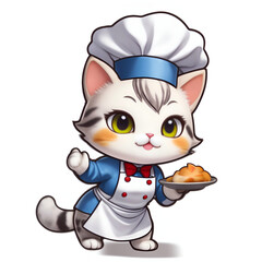 シェフの恰好をした可愛い猫