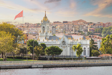 View from Golden Horn of Neo Byzantine architecture style Bulgarian St. Stephen Church, a Bulgarian...