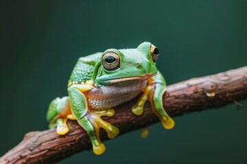 Naklejka premium frog on a trunk