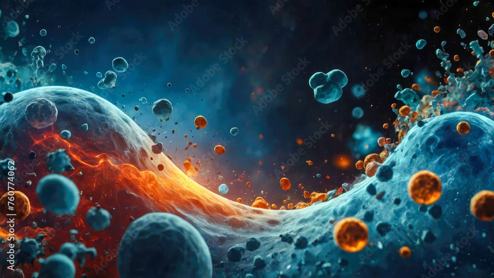 Poster virus cells microscopic view abstract background