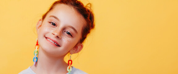 Child fashion smiling kid cheerful little girl